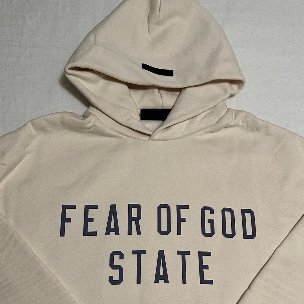 Fear of God Essentials Fleece Hoodie Egg Shell - Picture 6 of 10